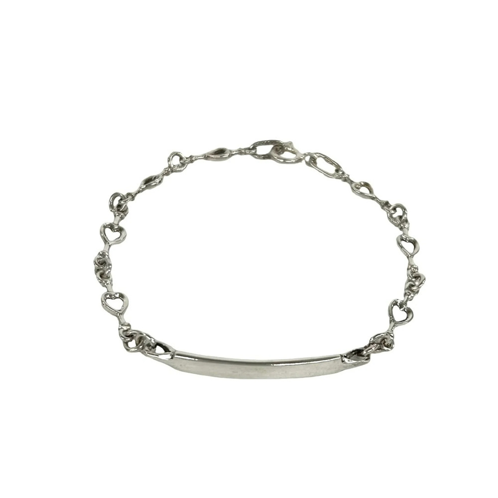 TIFFANY&Co. Tiffany Vintage Heart Link ID Bracelet, Sterling Silver 925, Acce...